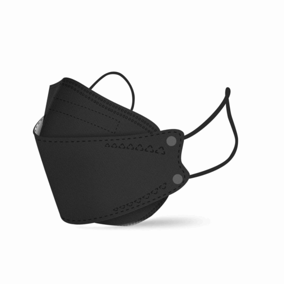 Mascarilla KN95 Fish Type Black Adultos - Imagen 3