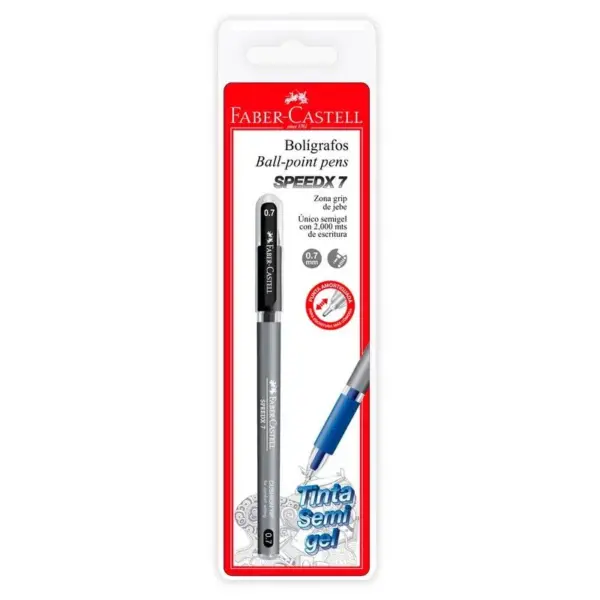 Faber Castell Bolígrafo Speed x 7 negro con punta amortiguada