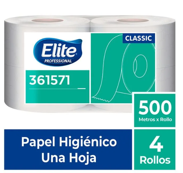 PAPEL HIGIENICO JUMBO ELITE CLASSIC 4X500M