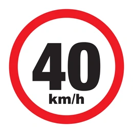 Señal de velocidad máxima de 40 km/h