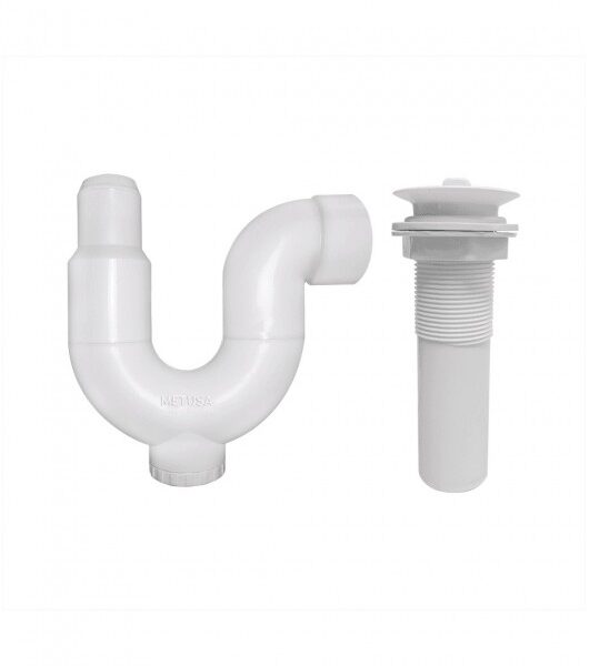 Trampa U de 2" con adaptador 1 1/4" - 1 1/2" Metusa