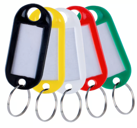 LLAVERO PORTA ETIQUETA PLASTICO 5 CM