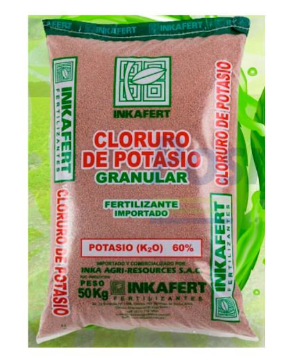fertilizante potásico ampliamente utilizado en la agricultura. El potasio es uno de los tres macronutrientes esenciales para el crecimiento y desarrollo de las plantas, junto con el nitrógeno y el fósforo.