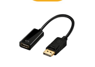 Adaptador HDMI a DP compacto y de alta calidad, compatible con resoluciones 4K.