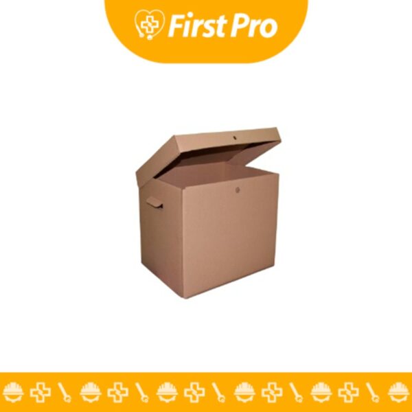 Imagen de una caja archivera de 30 x 50 x 35 cm, mostrando su diseño, dimensiones y capacidad de almacenamiento.