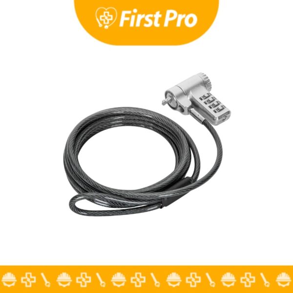 Cable de seguridad Targus con clave ASP96RGLX, cable de acero resistente, bloqueo con clave, compatible con laptops y otros dispositivos.