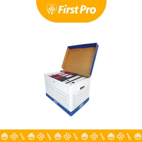 Su diseño tipo baúl ofrece características particulares que la diferencian de otras cajas de archivo convencionales.