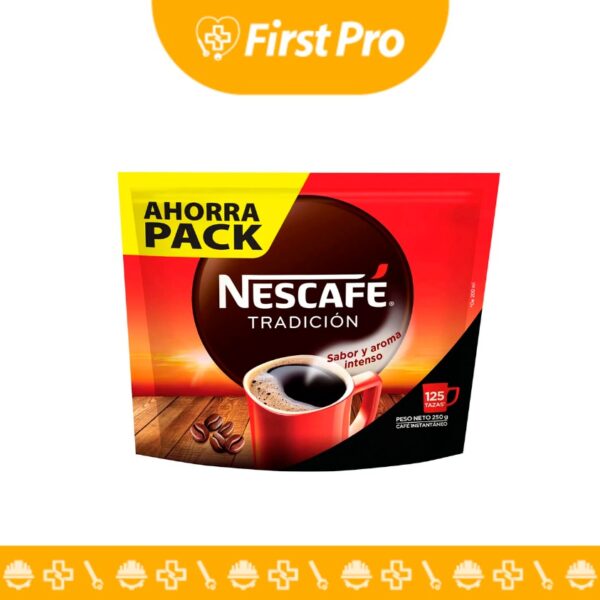 Café instantáneo Nescafé de 250 grs Doypack, fácil de preparar, sabor clásico y aroma intenso.