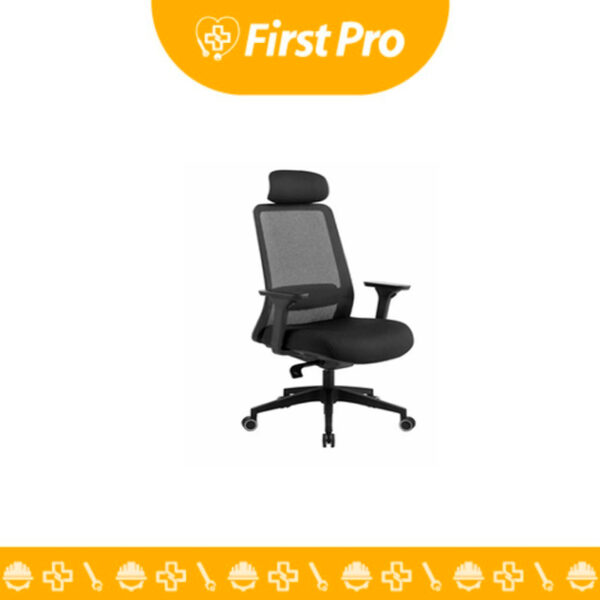 Silla Sevilla con Cabezal Negro: ergonómica, ajustable, cómoda para oficina y estudio.