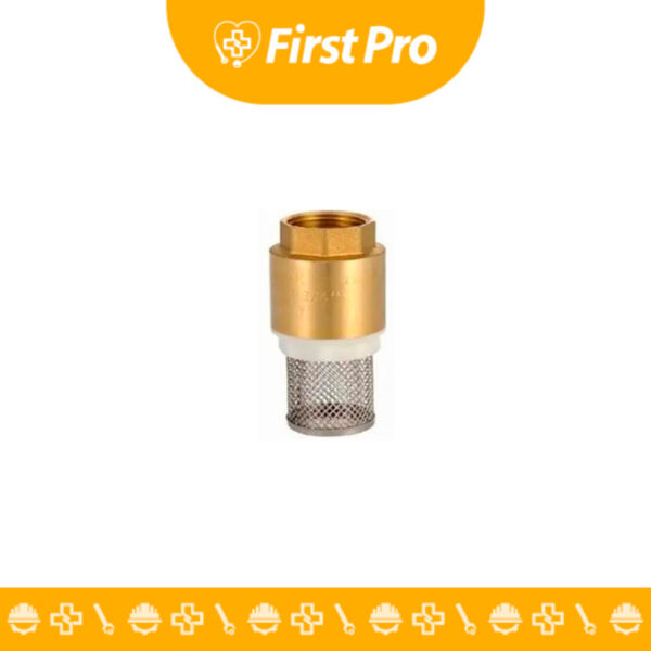 Válvula check de 1 pulgada con canastilla Piusi. Anti-retorno y filtrado de partículas para sistemas de fluidos. Robusta y confiable.