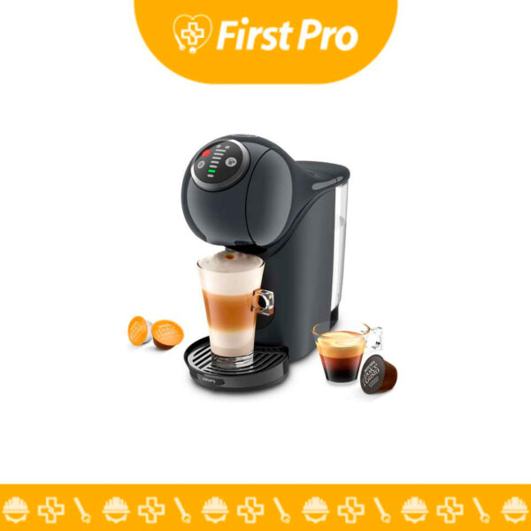 Krups Genio S Plus Cosmic Gris. Cafetera de cápsulas Nescafé Dolce Gusto compacta e inteligente con Espresso Boost y control de temperatura. Diseño moderno en color gris cósmico.