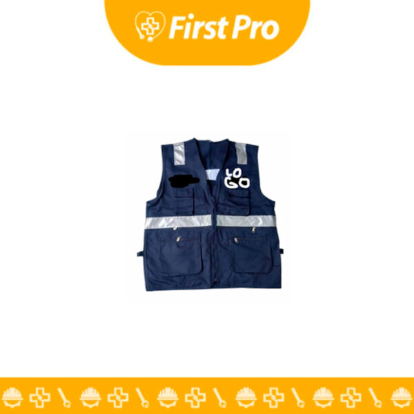 Chaleco Seguridad Cintas Reflectoras Logo Bordado. Alta visibilidad, identificación profesional. Ideal para construcción, logística y más.