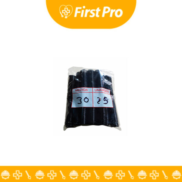 Espirales plásticos negros 30mm (200 hojas) x 100 unidades. Encuadernación profesional y duradera.