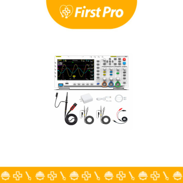 Osciloscopio digital doble canal 100MHz con generador de señales DDS 25MHz. Ideal para análisis y generación de señales en electrónica.
