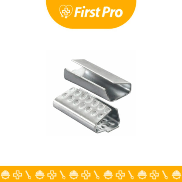 Grapas Metálicas 5/8" x 1000 Unid.: Cierres de acero resistentes para flejes de PP y PET de 5/8". Asegura tus cargas de forma duradera y fiable.