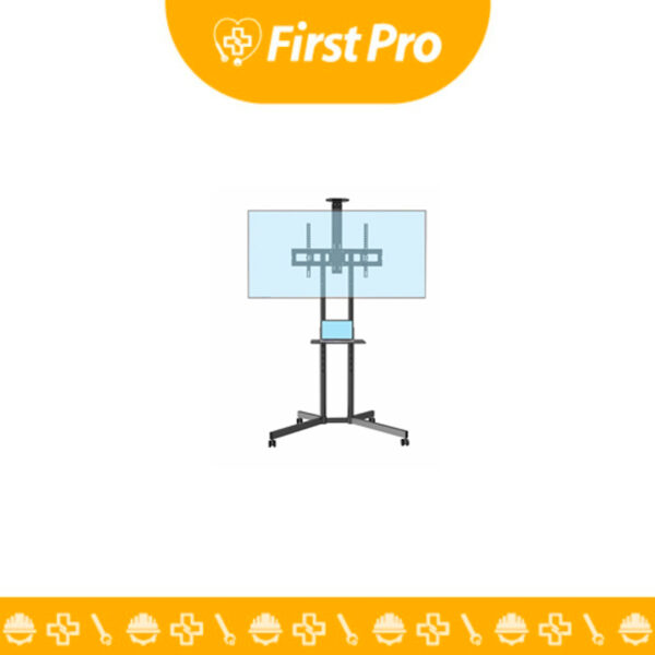Rack pedestal TV Expo Rack PED70 para pantallas de 32" a 65". Altura regulable, repisa multiusos, soporta hasta 40kg, color negro.