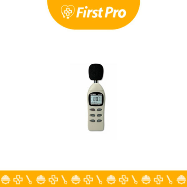 Sonómetro Extech MOD 407730 de alta precisión para medir niveles de sonido. Ideal para seguridad laboral y estudios acústicos.