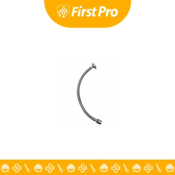 Tubo de abasto de acero inoxidable de 40 cm, con conexiones de 1/2". Ideal para lavatorios. Máxima resistencia a la corrosión, flexible y fácil de instalar. Garantiza un flujo de agua seguro y duradero.