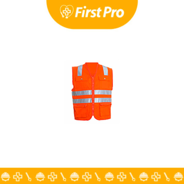 Chaleco reflectante de alta visibilidad. Certificado. Ideal para seguridad en obras, deportes nocturnos y emergencias. Ligero y ajustable.