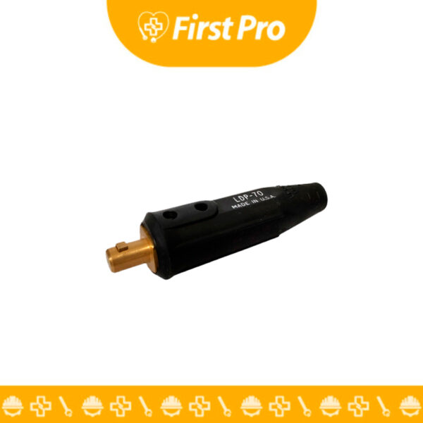 LDP70-MA Conector Macho 350A, Panel, Tipo Dinse – Lenco. Conector para soldadura industrial, diseñado para montaje en panel. Soporta 350A, asegurando una conexión segura y confiable. Ideal para equipos de soldadura de alto amperaje.