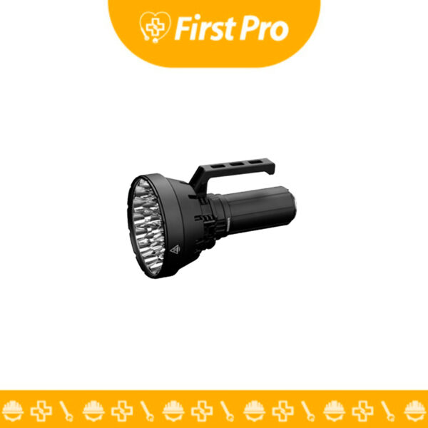 Linterna LED Imalent SR32, 120.000 lúmenes, 32 LEDs, alcance de 2 km, batería recargable, ideal para rescate y uso táctico profesional.