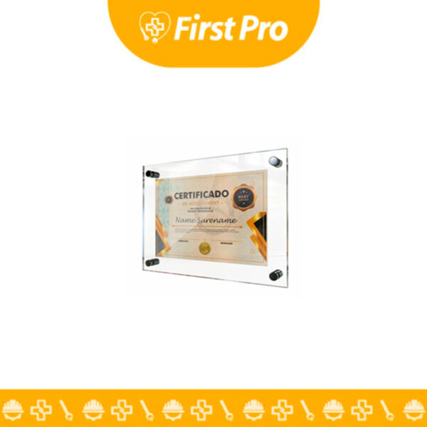 El Diploma A4 con Acrílico es ideal para exhibir diplomas y certificados. Ofrece protección superior con acrílico transparente y resistente, un diseño moderno y ligero, y una fácil instalación para un display profesional.