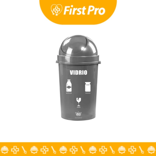 Papelera Cosmos 60 L – Vidrio (Color Plomo)