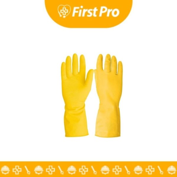 Guantes de Jebe Largos Amarillos para Limpieza