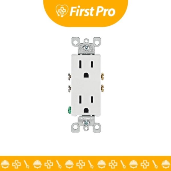 Toma Doble Empotrable Decora 2x15A Línea-Tierra 125V Blanco