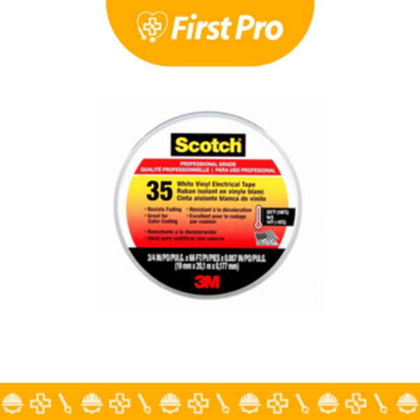 CINTA AISLANTE DE VINIL SCOTCH® 35 BLANCO – 19 MM X  20 M – 3M