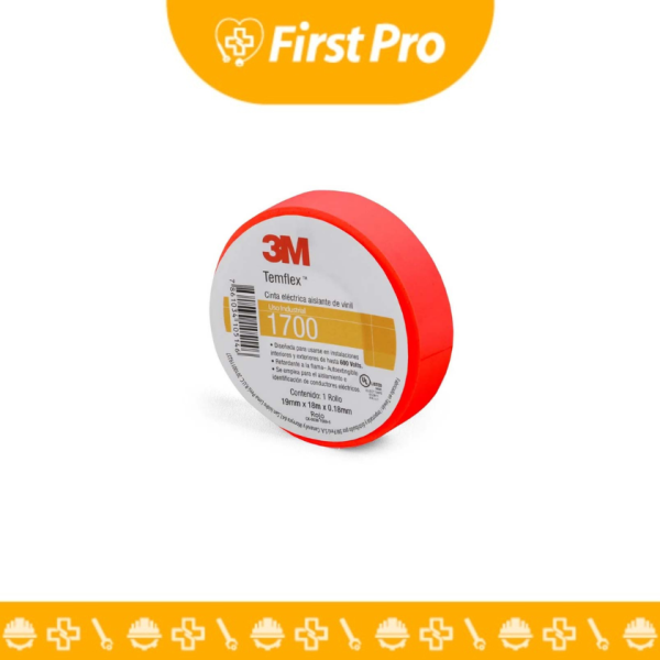 Cinta Aislante Temflex™ 1700 3M – Color Rojo