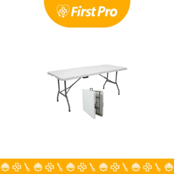 Mesa Plegable Rectangular Blanca 180x76x74 cm – Resistente y Versátil