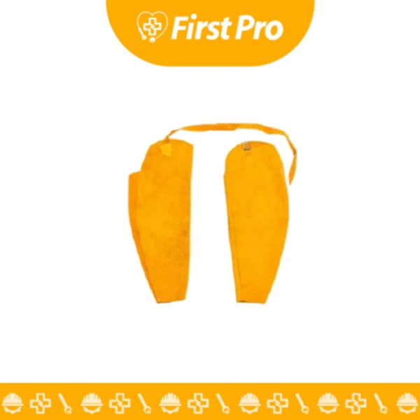 Mangas de Cuero Cromo para Soldador con Tiraje de Res – Color Amarillo