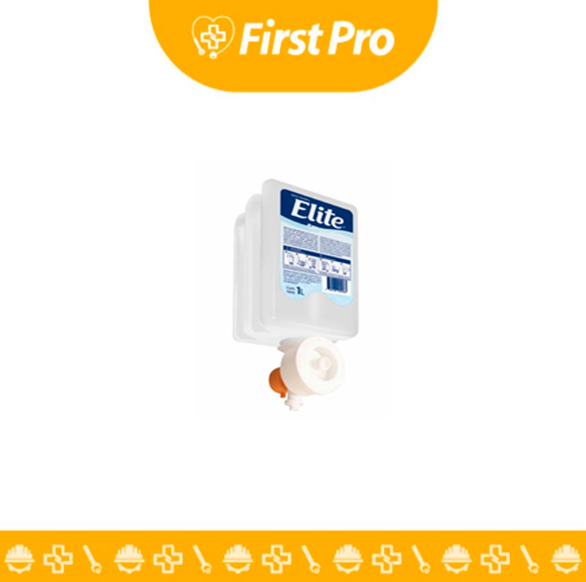 Sachet o botella de repuesto de Jabón Espuma Multiflex 1 Litro Elite Professional. La imagen muestra el envase de plástico sellado (posiblemente color turquesa o incoloro), destacando claramente la marca Elite y la palabra "Espuma" para diferenciarlo de los jabones líquidos o en spray.