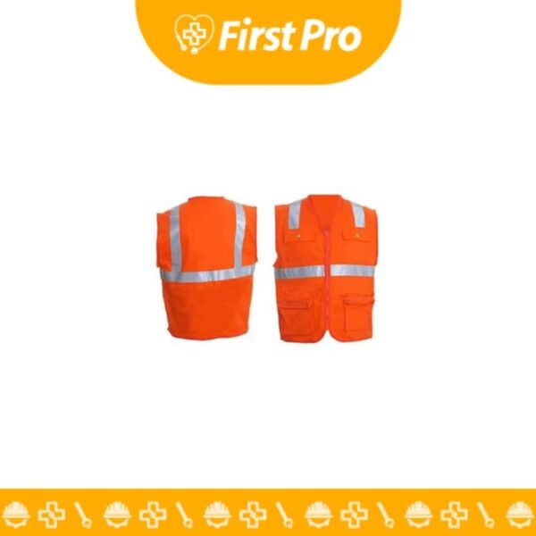 Chaleco de Drill Unisex Color Naranja – Tipo H con Cinta Reflectiva