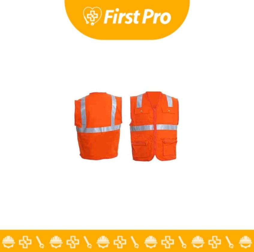 Chaleco de Drill Unisex Color Naranja – Tipo H con Cinta Reflectiva