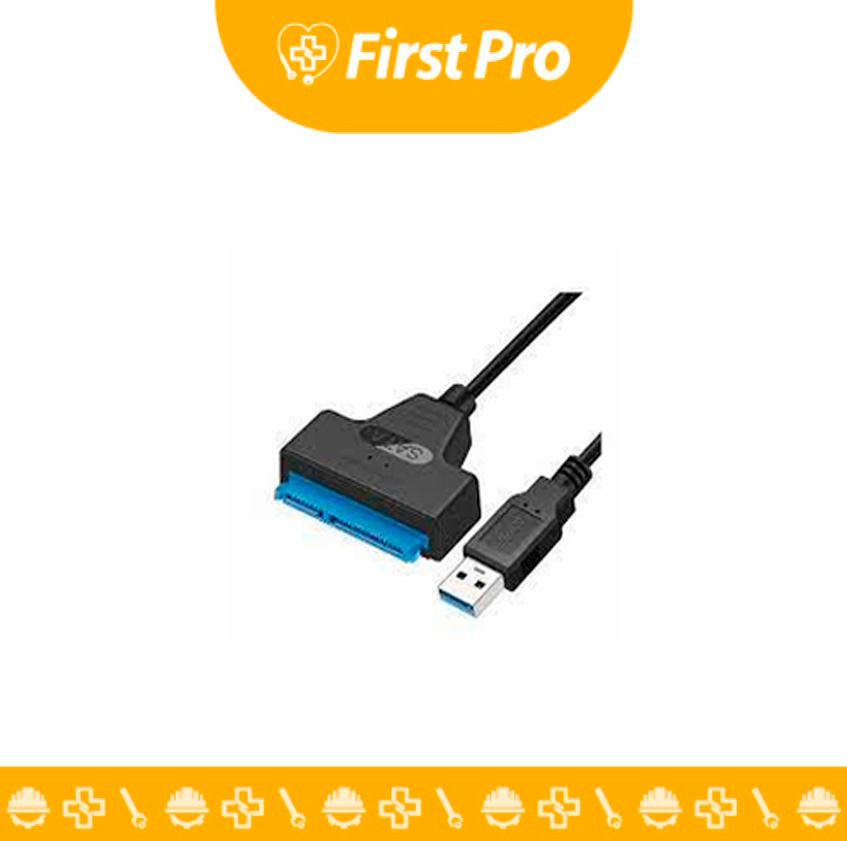Cable Lector Adaptador SATA a USB 3.0. La imagen debe mostrar el cable principal, destacando el conector USB 3.0 en un extremo y el conector SATA de datos y energía en el otro. Para enfatizar la compatibilidad con $3.5"$, se debe incluir el adaptador de corriente externo (el "eliminador") que acompaña al kit. El enfoque debe estar en la diferencia entre los conectores y la etiqueta USB 3.0 (a menudo azul) para denotar la alta velocidad.