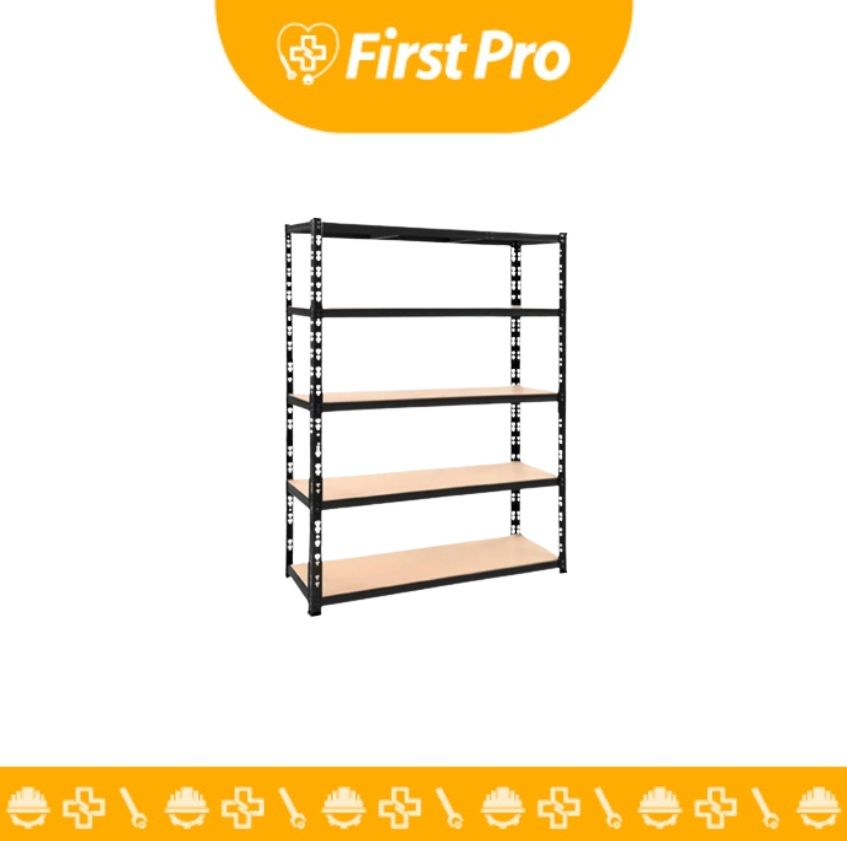 Estante MetalMadera 5 Niveles 192x100x50 cm 1500 kg Orange – Estantería Industrial de Alta Capacidad