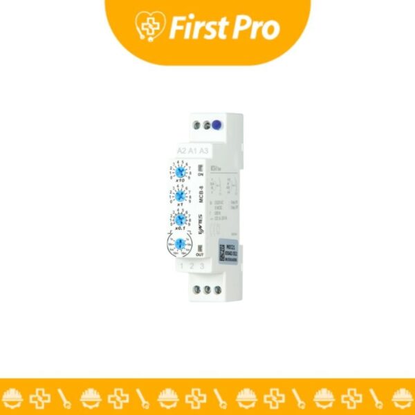 Temporizador ON-Delay / OFF-Delay Tipo Galleta ENTES MCB-8 DIN1 – 24–240 VAC/DC – Temporizador Multifunción