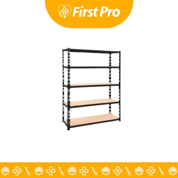 Estante Metal/Madera 5 Niveles 192x100x50 cm – Capacidad 1500 kg, Color Orange