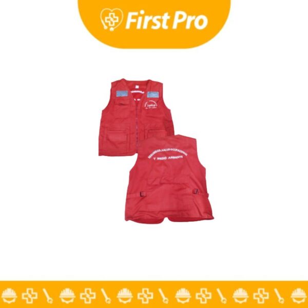 Chaleco de Seguridad Rojo con Bolsillos y Cinta Reflectiva