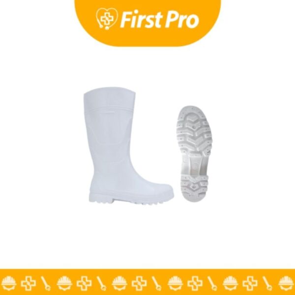 Bota PVC Blanca de Seguridad – Impermeable, Antideslizante y de Uso Industrial