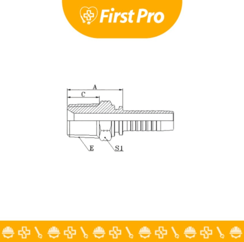 Conexión Hidráulica Macho NPT Recto