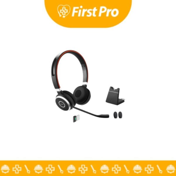 Jabra Evolve 65 – Auriculares Estéreo Bluetooth MS con Dongle USB y Base de Carga