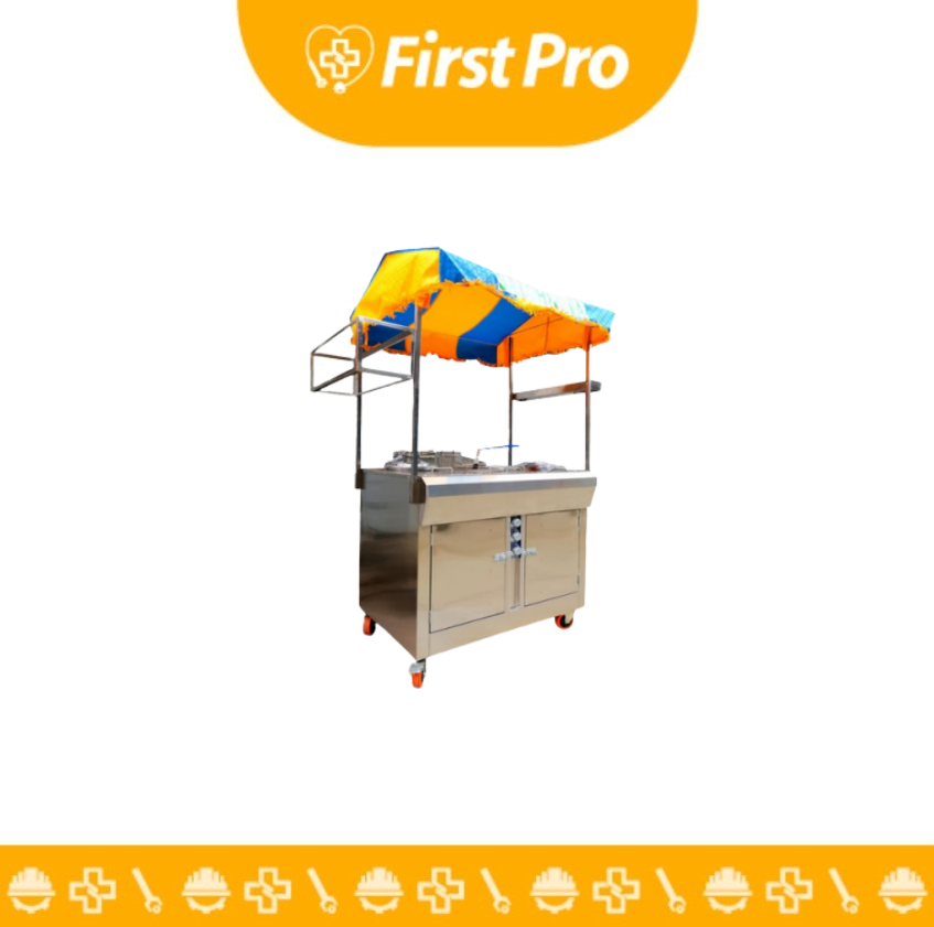 Carrito Sanguchero de Acero Inoxidable – Móvil para Preparación de Alimentos