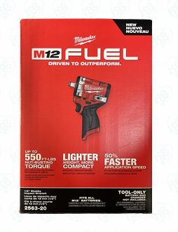 Milwaukee 2563-20 M12 FUEL™ 1/2" Stubby Llave de Impacto