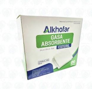 Gasa Estéril 10 × 10 cm Alkhofar – Caja x 20 Sobres para Uso Médico