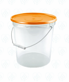 Balde Plástico Comercial 8 Litros Transparente con Tapa de Color
