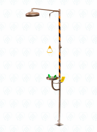 Ducha Lavaojos de Emergencia en Acero Inoxidable Steelpro