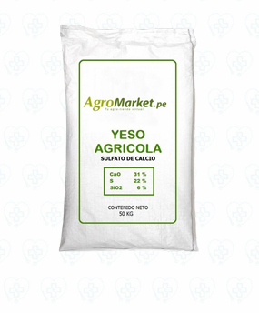 Yeso Agrícola Sulfato de Calcio en Polvo Saco 25 kg